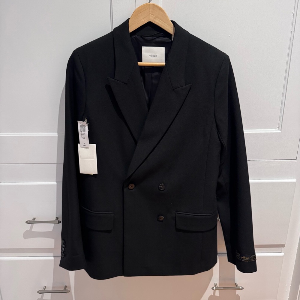 NWT Wilfred Classic Black Double-Breasted Destiny Blazer - Picture 3 of 7